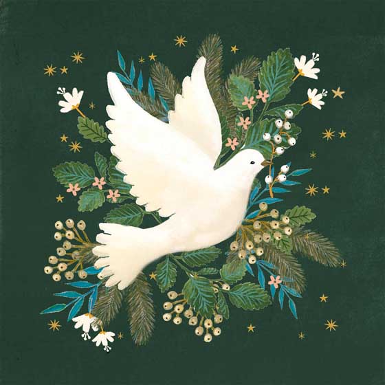 Botanical Dove Christmas cards, pack of 10 product photo default L