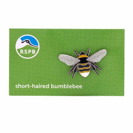 RSPB Short-haired bumblebee pin badge product photo side L
