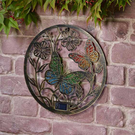 Butterfly solar light decor disc product photo back L