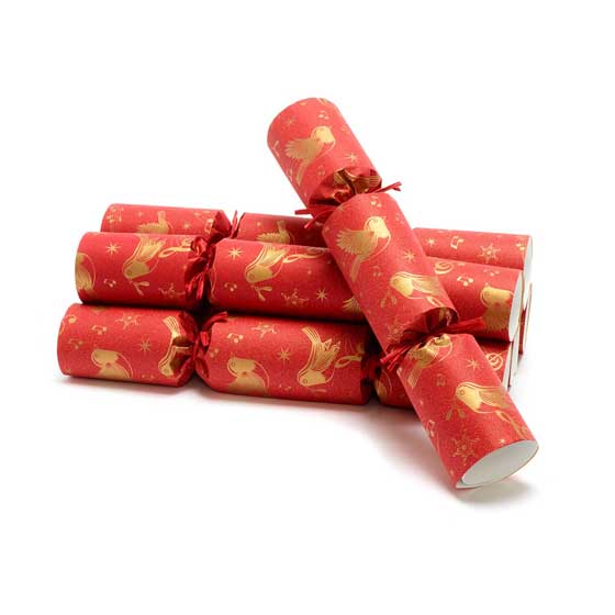Christmas chorus recycled crackers with chocolate, 2x boxes of six product photo front L