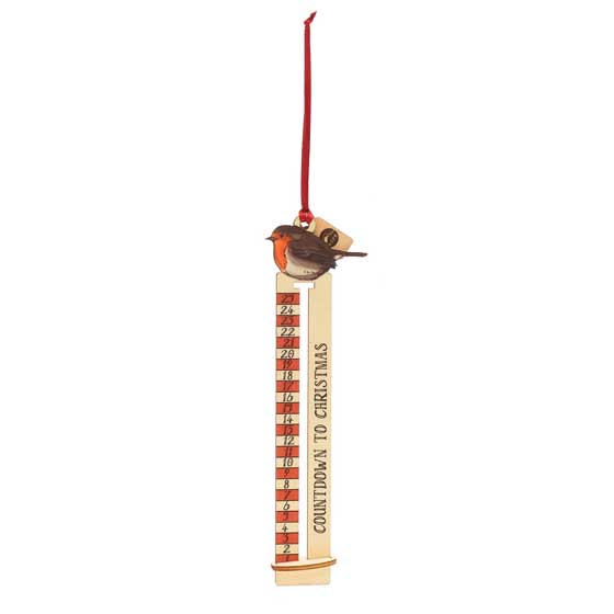 Christmas countdown wooden Robin decoration product photo side L