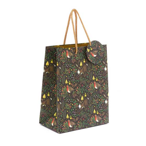 Christmas garden gift bag and tissue paper bundle product photo side L