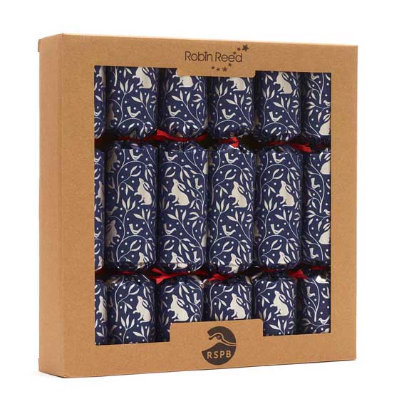 RSPB Wooden decoration plastic-free Christmas crackers, box of six product photo ai5 L