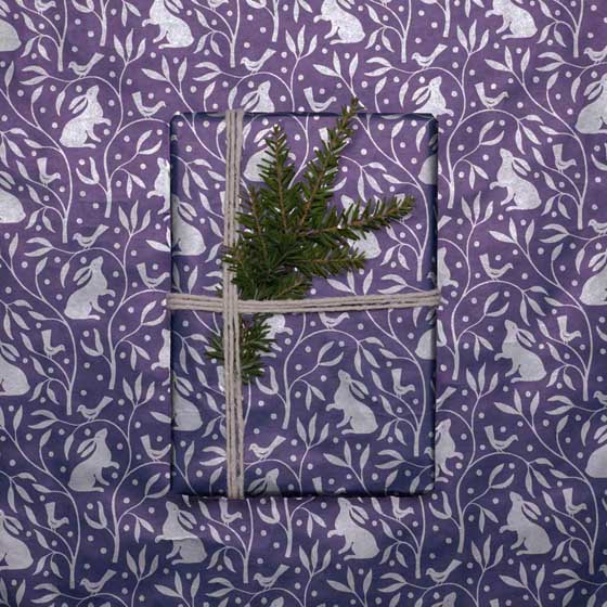 Curious Hare wrapping paper, 10 metres product photo side L
