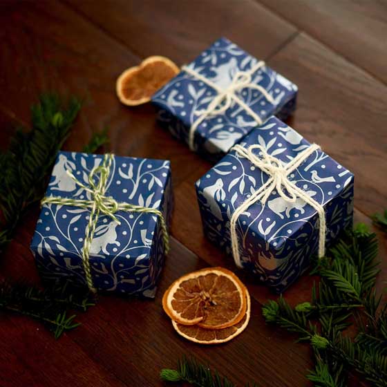 Curious Hare wrapping paper, 10 metres product photo back L