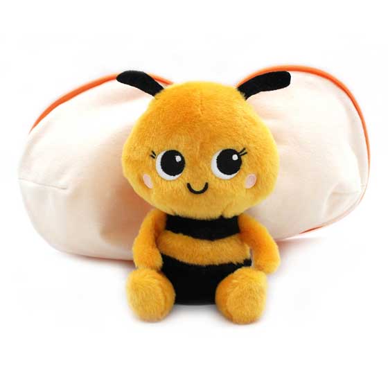Flipetz Bumblebee orange hideaway plush product photo side L