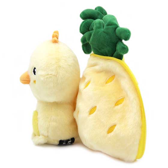 Flipetz Chick pineapple hideaway plush product photo back L