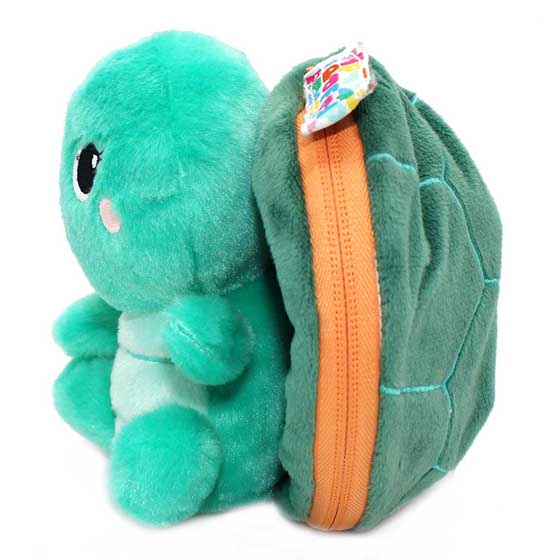 Flipetz Turtle peach hideaway plush product photo side L