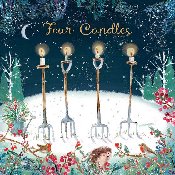 Four candles Christmas cards, pack of 10 product photo default L