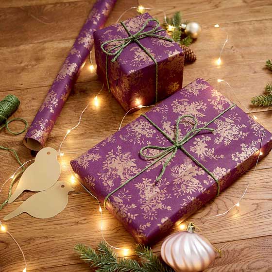 Fruits of the forest recycled wrapping paper, 5 metres product photo side L