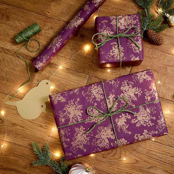 Fruits of the forest recycled wrapping paper, 5 metres product photo back L