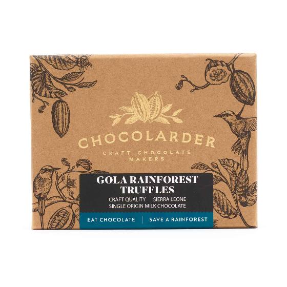 RSPB Gola milk chocolate truffles product photo side L
