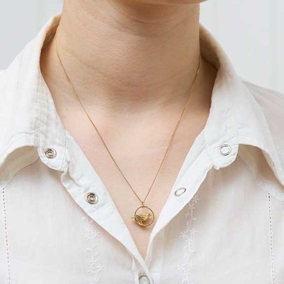 Blackbird necklace 18ct gold vermeil by Blackbird Jewellery product photo side L