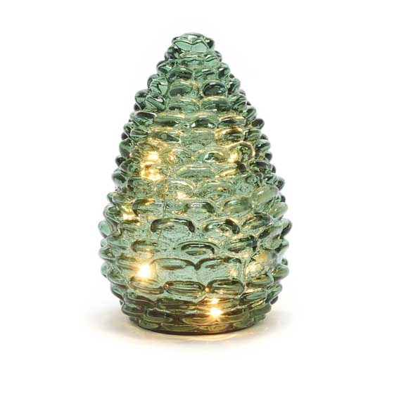 Green glass pinecone light product photo side L