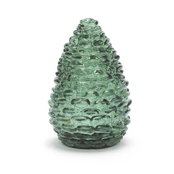 Green glass pinecone light product photo back L