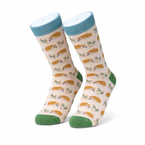 Women's Hedgehog bamboo socks product photo side L