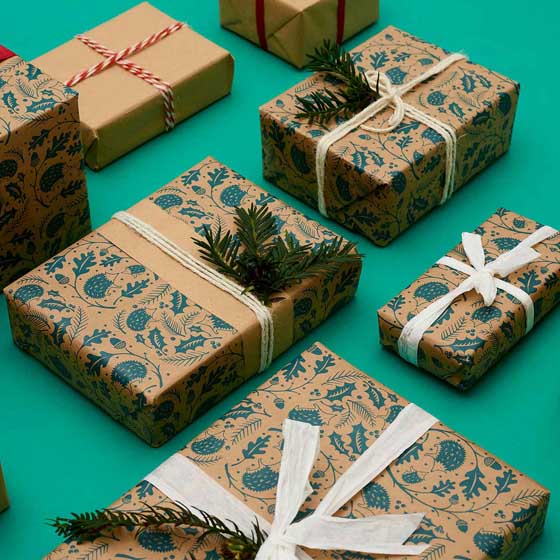 Hidden Hedgehog wrapping paper, 10 metres product photo back L