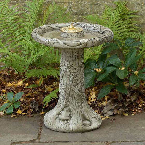 Ivy sundial cast stone bird bath product photo default L