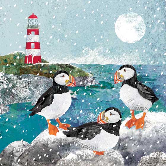 Lighthouse keepers Puffin Christmas cards, pack of 10 product photo default L