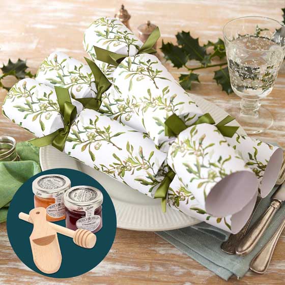 Luxury mistletoe Christmas crackers by Nancy & Betty product photo default L