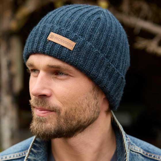 Merino wool fisherman beanie in spruce by Pachamama Knitwear product photo default L