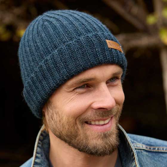 Merino wool fisherman beanie in spruce by Pachamama Knitwear product photo ai4 L