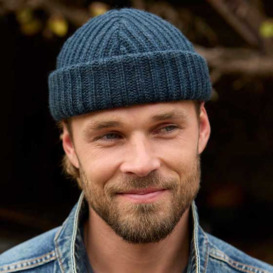 Merino wool fisherman beanie in spruce by Pachamama Knitwear product photo ai6 L