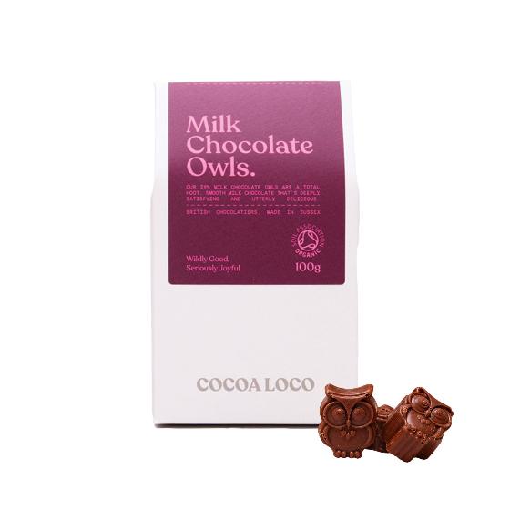 Milk chocolate owls by Cocoa Loco product photo default L