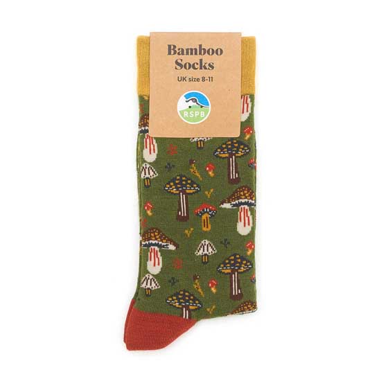 RSPB Men's mushroom bamboo socks product photo back L