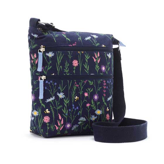 RSPB Wildflower organic cotton cross-body bag product photo side L