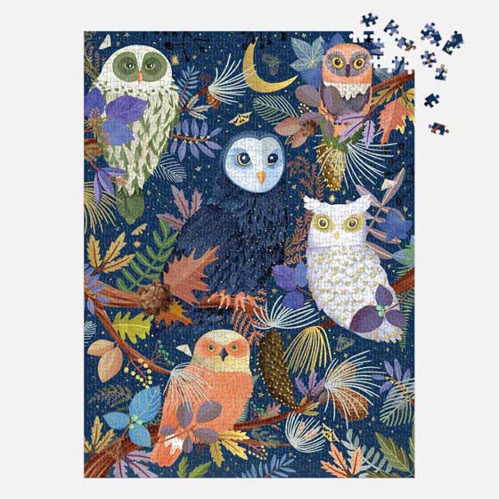 Owls at dawn jigsaw puzzle, 1000-piece product photo side L