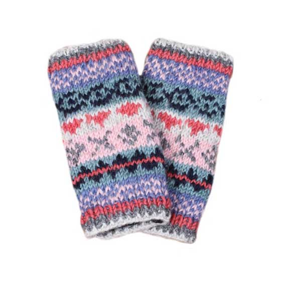 Fairisle wool fingerless gloves by Pachamama Knitwear product photo side L