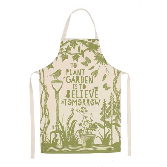 'To plant a garden' quote apron product photo default L