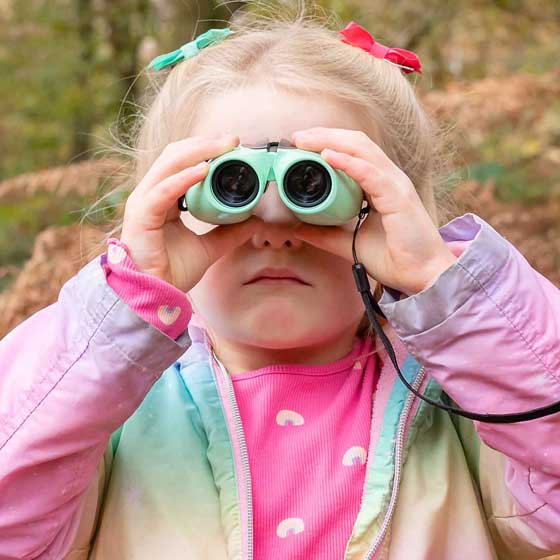 RSPB Puffin Jr children's binoculars, light green product photo side L
