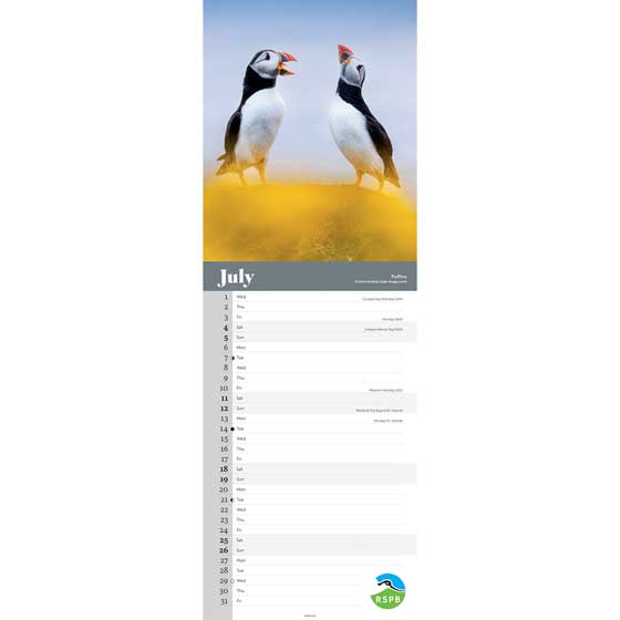 RSPB Birds calendar 2026 product photo side L