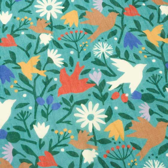 RSPB Ditsy bird organic cotton scarf product photo side L