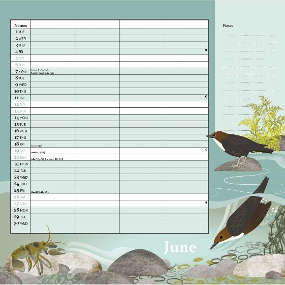 RSPB Family organiser calendar 2027 product photo side L