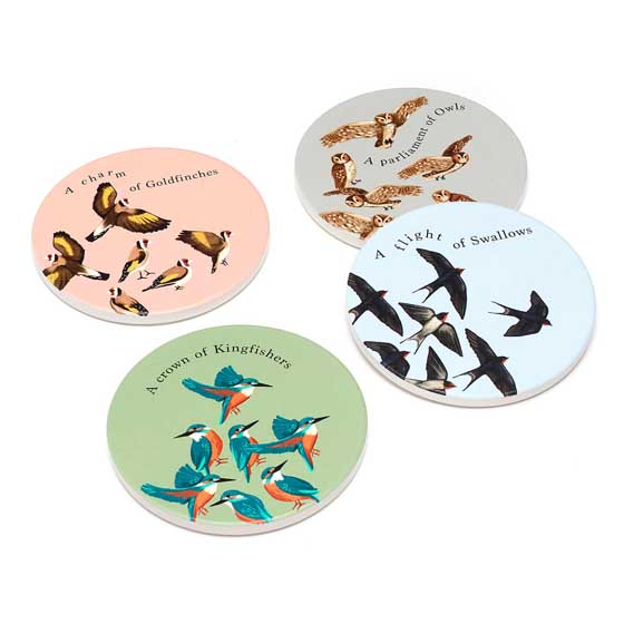 RSPB Flock bird coasters, set of four product photo default L
