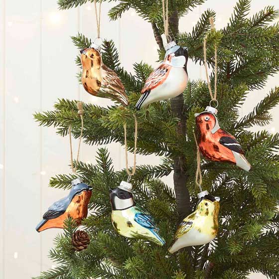 RSPB Glass bird Christmas decorations product photo default L