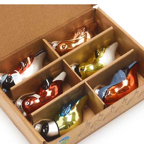 RSPB Glass bird Christmas decorations product photo back L