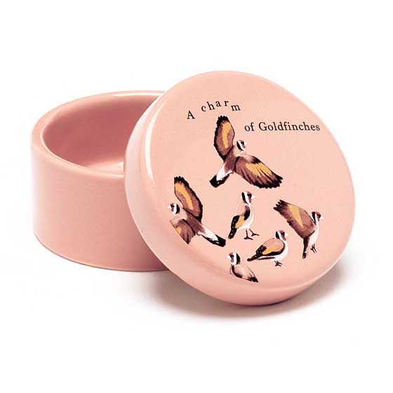 RSPB Goldfinch trinket pot, Flock collection product photo back L