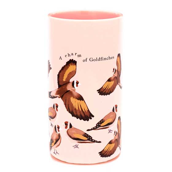 RSPB Goldfinch bird vase, Flock collection product photo side L