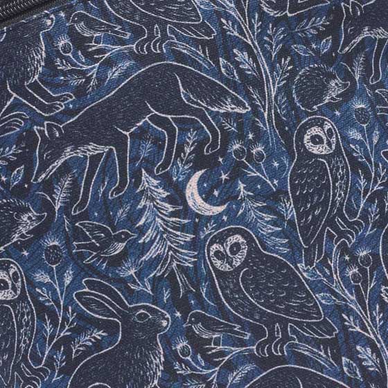 RSPB Midnight woodland organic cotton cross-body bag product photo front L
