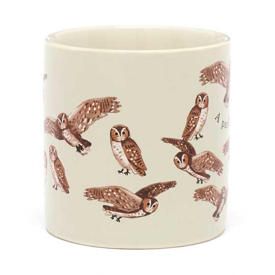 RSPB Owls mug, Flock collection product photo side L