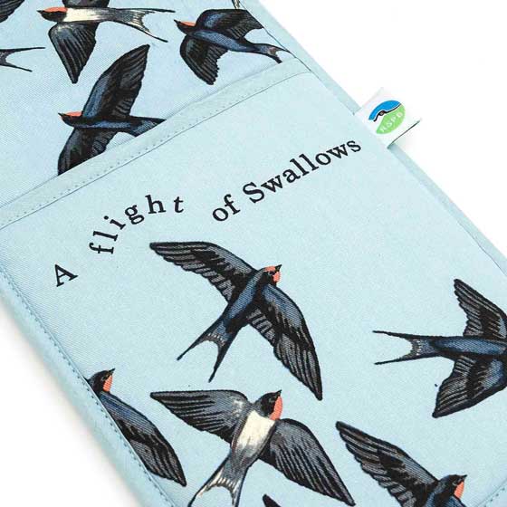 RSPB Swallow bird double oven glove, Flock collection product photo side L