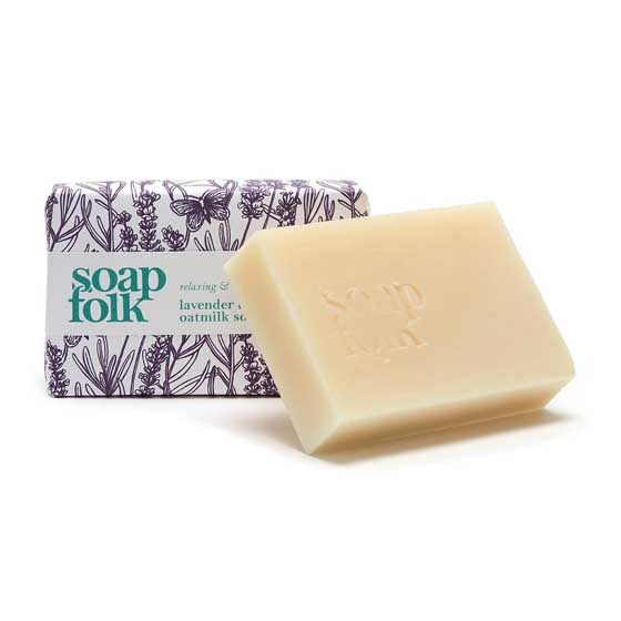 Oat milk lavender soap by Soap Folk product photo back L