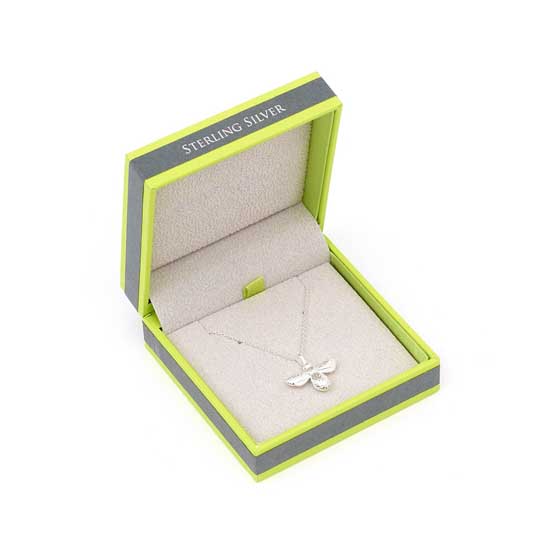 Sterling silver bee necklace by Reeves & Reeves product photo side L