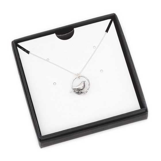 Sterling silver Blackbird necklace by Blackbird Jewellery product photo front L