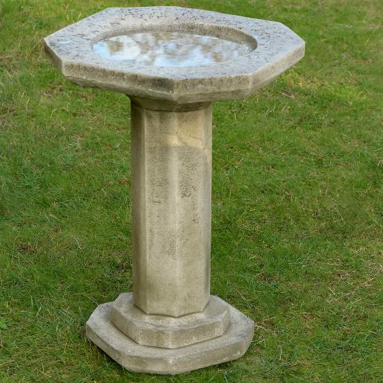 Traditional cast stone bird bath product photo side L