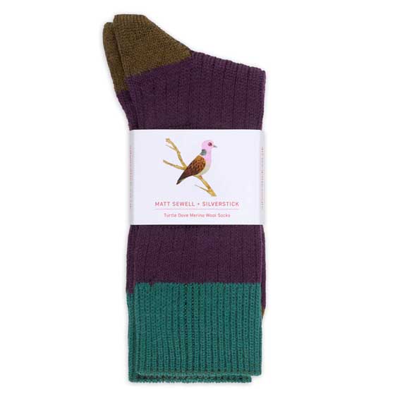 Turtle Dove merino socks by Silverstick & Matt Sewell, size 4-7 product photo side L